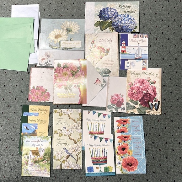 BRAND NEW 15 MIXED LOT OF GREETING CARDS FOR BIRTHDAY, GET WELL, SYMPATHY, Etc - Picture 2 of 12